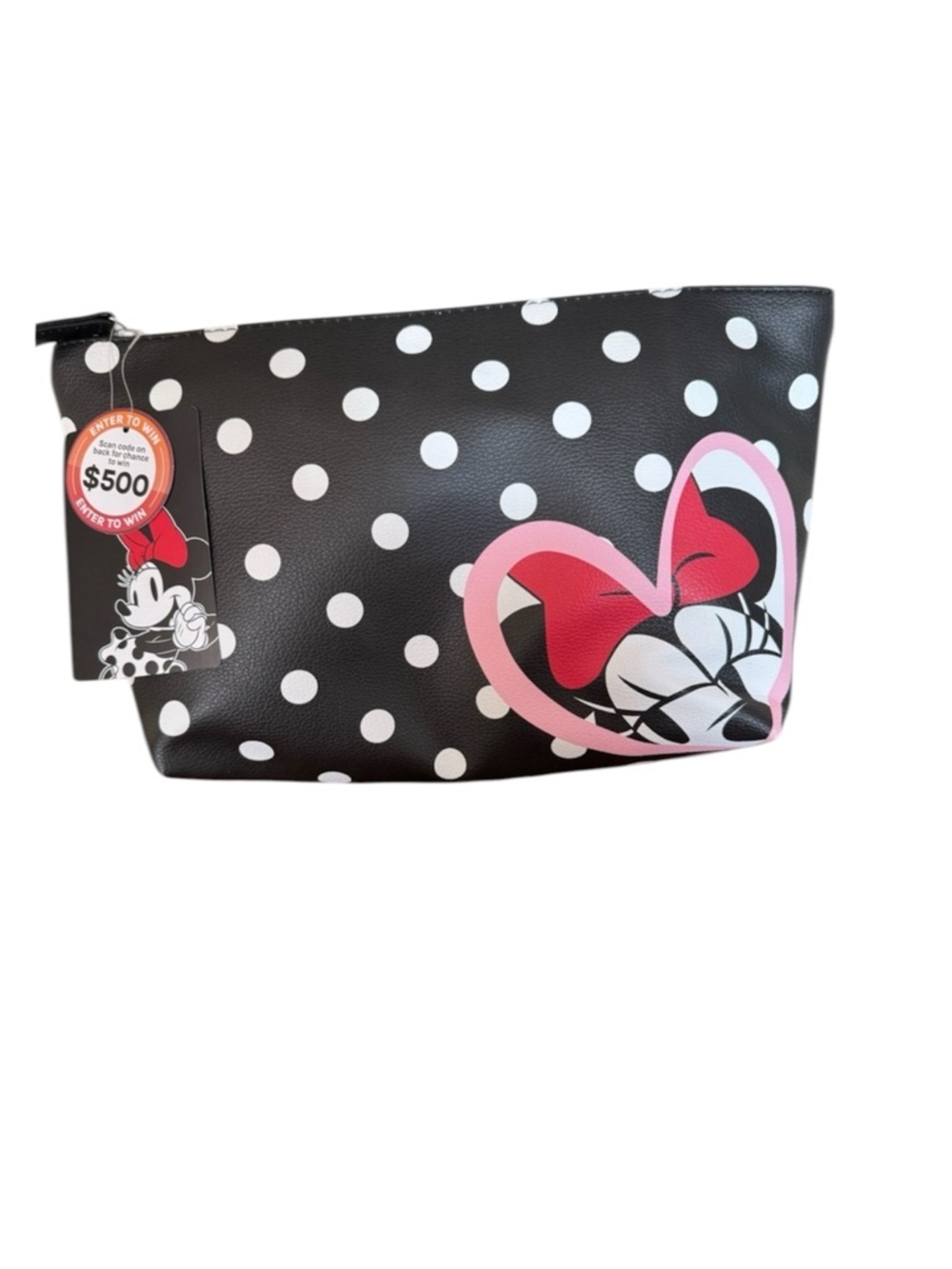 Disney Minnie Mouse Zippered Cosmetic Case Bag Clutch